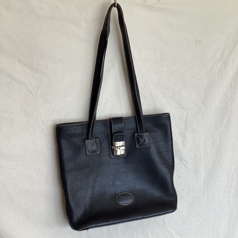 Genuine Vintage DOONEY & BOURKE Black Leather Bucket Tote Bag